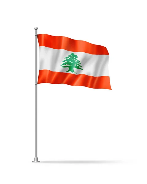 Libanonin Lippu Kuva Eristetty Valkoisella — kuvapankkivalokuva