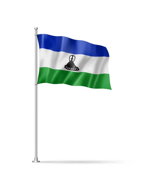 莱索托国旗 3D插图 白色孤立 — 图库照片