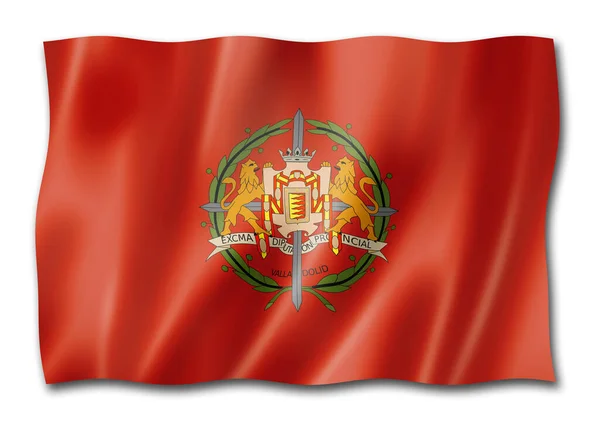 Valladolid Provincie Vlag Spanje Zwaaiend Banner Collectie Illustratie — Stockfoto