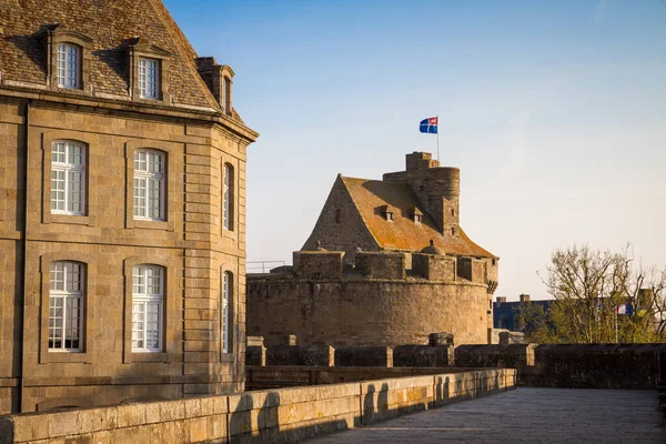 Opevněné Hradby Město Saint Malo Bretani Francie — Stock fotografie