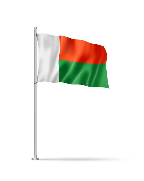 Madagaskarská Vlajka Ilustrace Izolováno Bílém — Stock fotografie