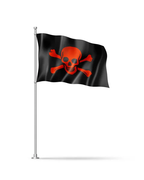 Pirate Flag Jolly Roger Illustration Isolated White — Stock Photo, Image