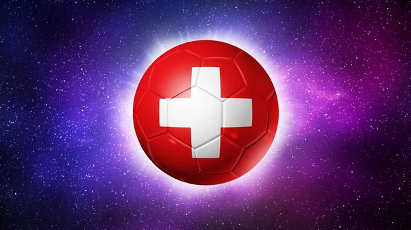 Balón Fútbol Con Bandera Del Equipo Suiza Fútbol 2022 Fondo — Foto de Stock