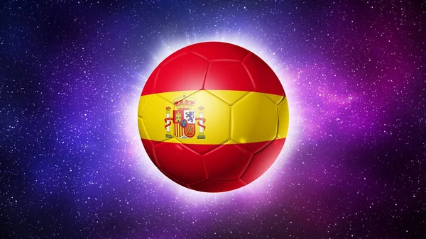 Soccer Ball Spain Team Flag Football 2022 Space Background Illustration — Stock Photo, Image