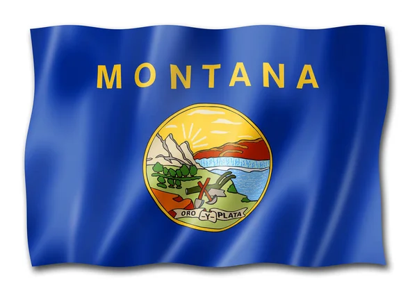 Montana Flag United States Waving Banner Collection Illustration — Stock Photo, Image
