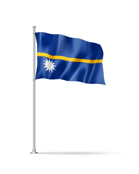 Σημαία Ναούρου Τρισδιάστατη Απεικόνιση Απομονωμένη Λευκό — Φωτογραφία Αρχείου