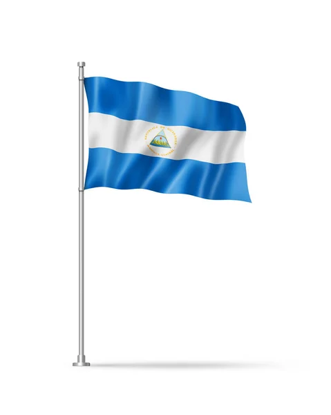 Прапор Нікарагуа Ілюстрація Ізольована Білому — стокове фото