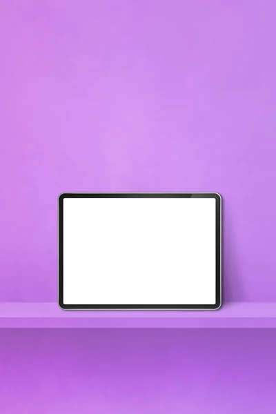 Digital Tablet Purple Wall Shelf Vertical Background Banner Illustration — Stock Photo, Image