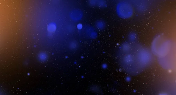 Blue Yelow Colorful Starry Sky Horizontal Galaxy Background Banner — Foto Stock
