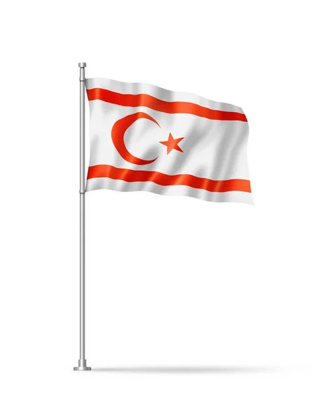 Noord Cyprus Vlag Illustratie Geïsoleerd Wit — Stockfoto