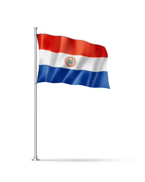 Bandeira Paraguai Ilustração Isolada Sobre Branco — Fotografia de Stock
