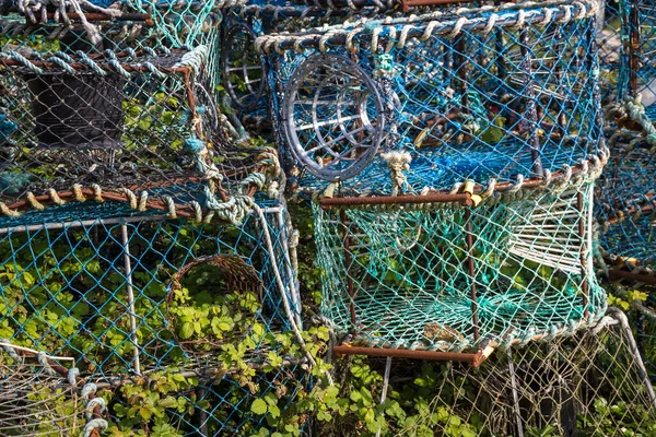 Pièges Pêche Traditionnels Vue Rapprochée Dans Port Bretagne France — Photo