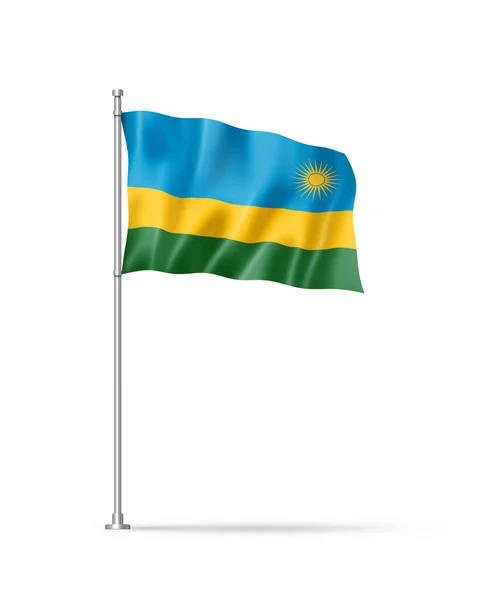 Rwanda Vlag Illustratie Geïsoleerd Wit — Stockfoto