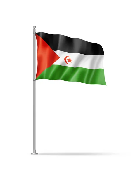 Σημαία Αραβικής Λαϊκής Δημοκρατίας Του Σαχράουι Τρισδιάστατη Απεικόνιση Απομονωμένη Λευκό — Φωτογραφία Αρχείου
