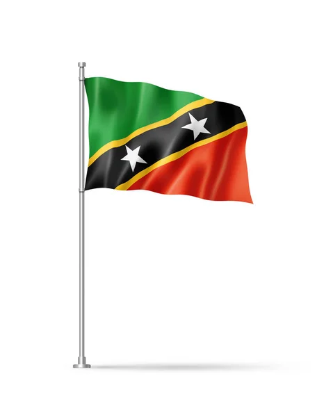 Flagge Von Kitts Und Nevis Illustration Isoliert Auf Weiß — Stockfoto