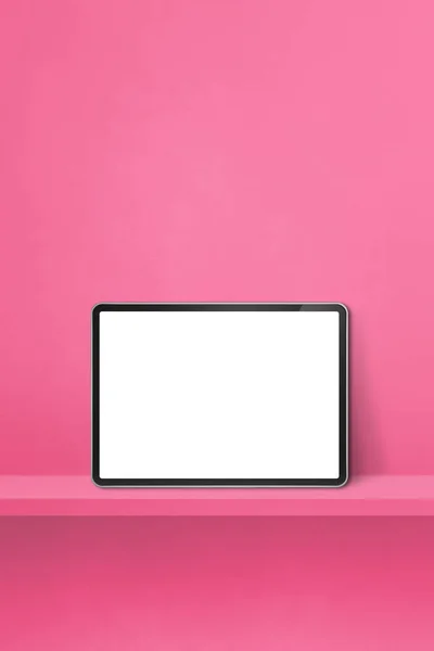 Digital Surfplatta Rosa Vägghylla Vertikal Bakgrund Banner Illustration — Stockfoto