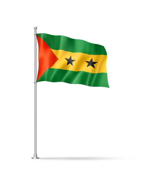 Sao Tome Principe Flag Illustration Isolated White — Stock Photo, Image