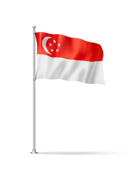 Szingapúr Zászló Illusztráció Elszigetelt Fehér — Stock Fotó
