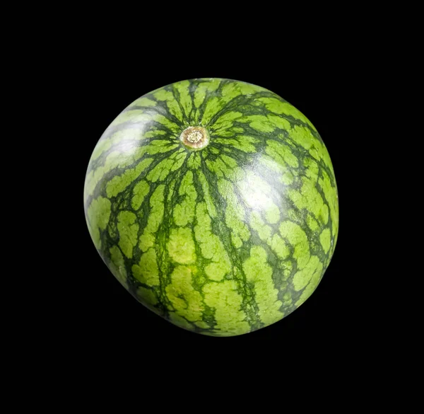 Whole Fresh Watermelon Isolated Black Background — Photo