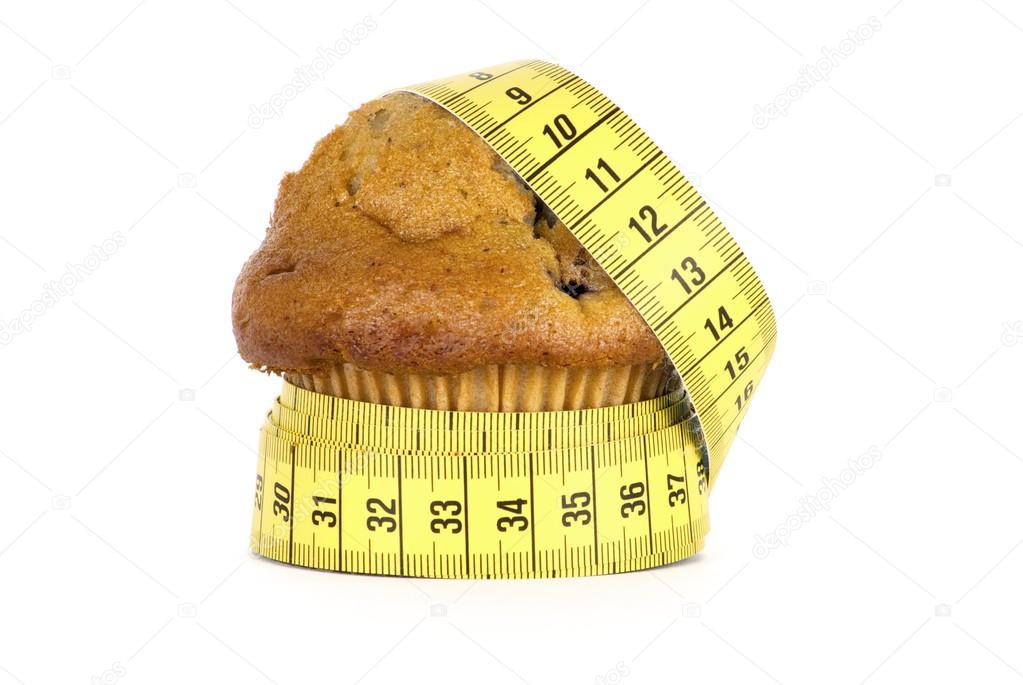 Muffin with a measuring tape