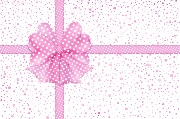 Pink gift bow and ribbons card — Stok fotoğraf