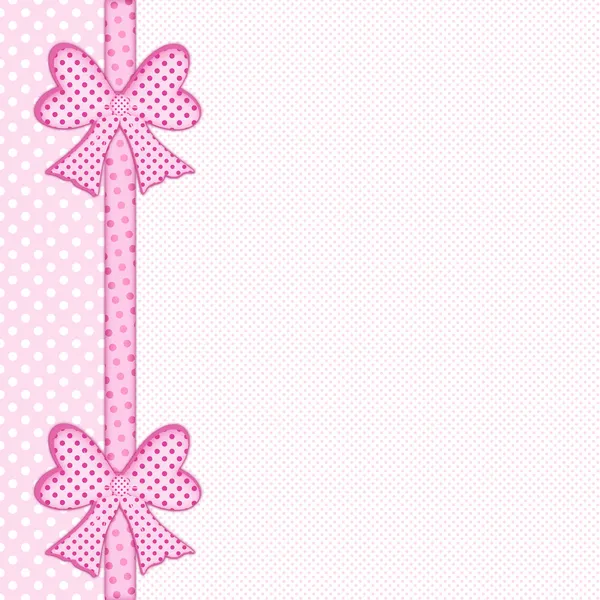 Μωρό ροζ σύνορα με δώρο τόξα και κορδέλα Εικόνα Αρχείου