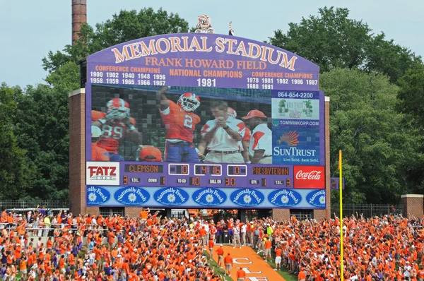 Scoreboard at Clemson's Memorial Stadium — Stock Photo, Image