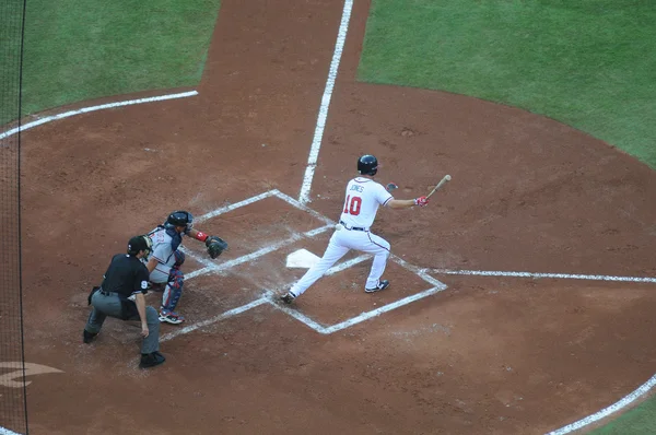 Atlanta Braves lanciatore Chipper Jones Batting — Foto Stock