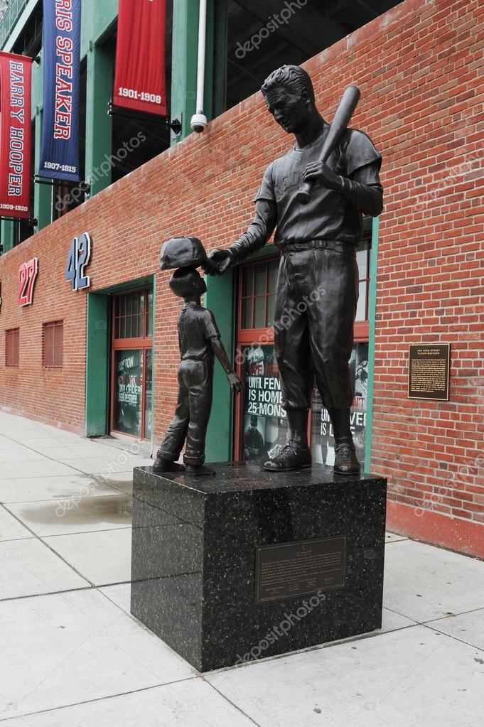 Ted Williams Statue at Fenway Park in Boston Massachusetts Stock