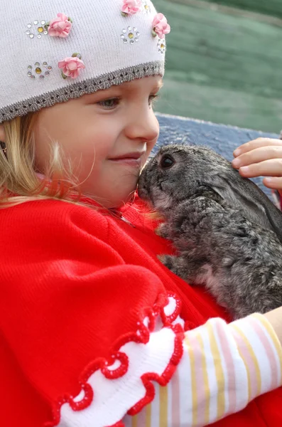 Dziewczyna i królik Obraz Stockowy