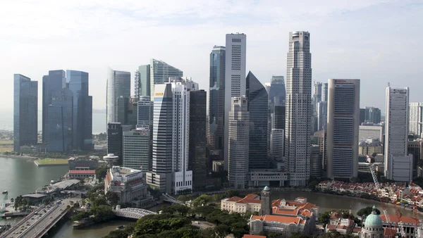 Paisaje urbano de Singapur . Fotos De Stock