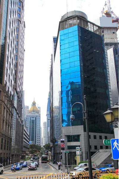 Modern glass silhouettes of skyscrapers in the financial district — Stock Photo, Image