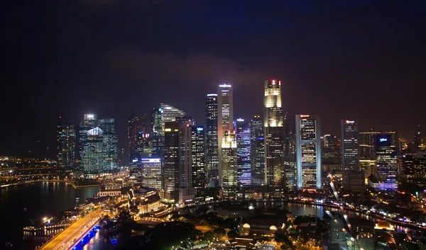 Panorama Singapore city at night. — Stock Photo, Image