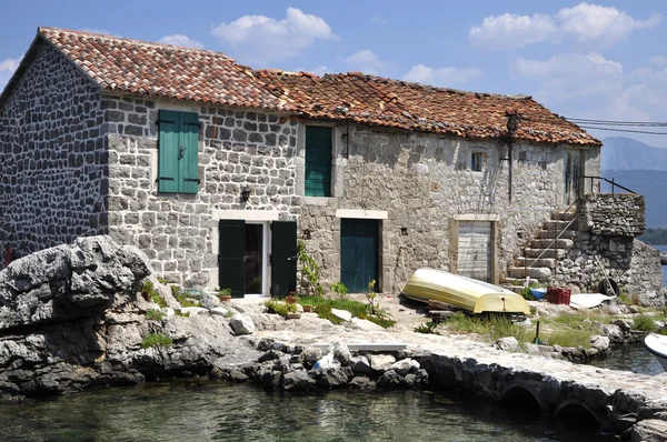 Beautiful stone house near the sea Royalty Free Stock Images