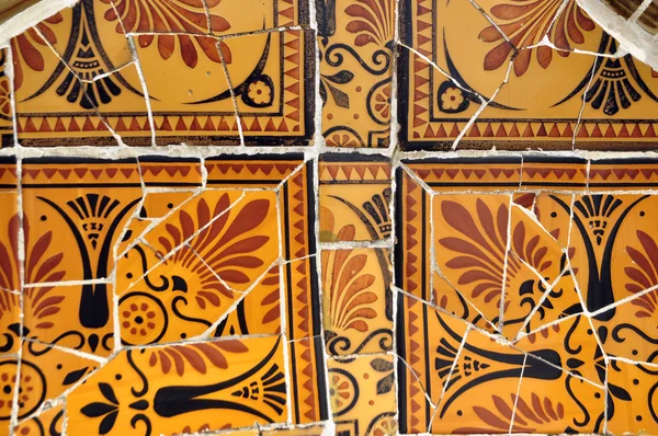 Ceramic mosaic in Park guell — Stock Photo, Image