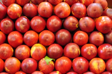 een jong meisje in een kerstmuts zit aan de tafel