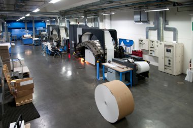 Printing machine: digital web press clipart