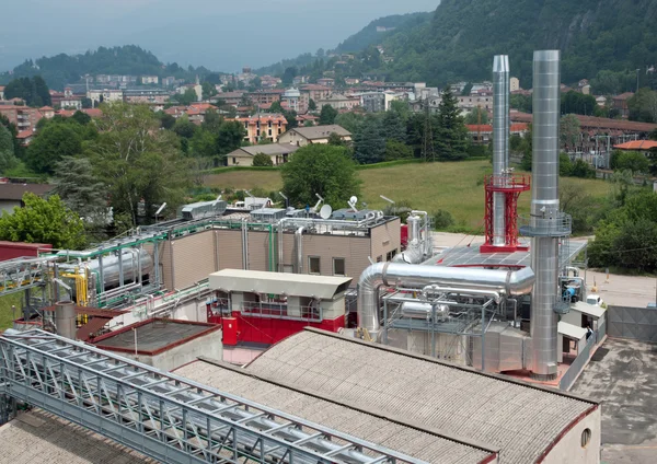 Papier- und Zellstofffabrik - Blockheizkraftwerk — Stockfoto