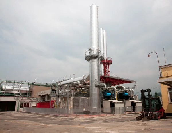 Fábrica de papel y celulosa - Planta de cogeneración —  Fotos de Stock