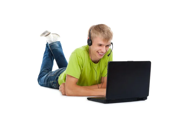 Teenage man student — Stockfoto