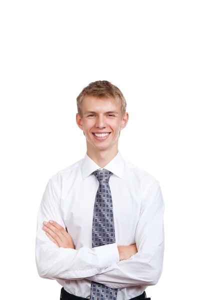 Bonito jovem homem de negócios sorriso feliz — Fotografia de Stock