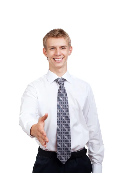 Bonito jovem homem de negócios sorriso feliz — Fotografia de Stock