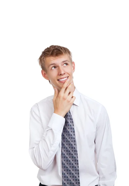 Guapo joven hombre de negocios sonrisa feliz — Foto de Stock