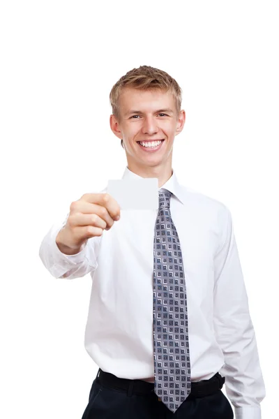 Handsome young business man happy smile — Stock Photo, Image