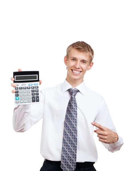 Handsome young business man happy smile — Stock Photo, Image