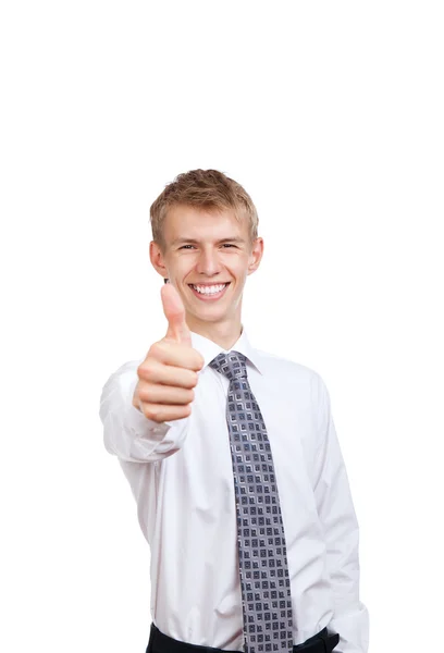 Красивый молодой бизнесмен счастливая улыбка Лицензионные Стоковые Фото