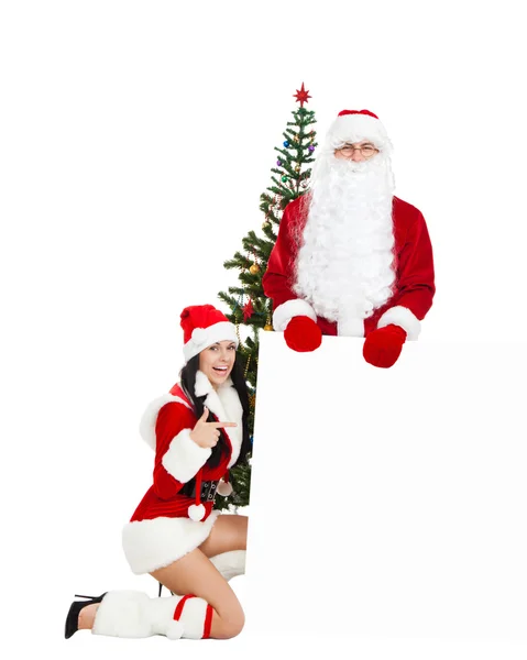 Santa Clause and Santa Giirl — Stock Photo, Image