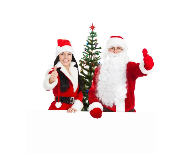 Santa klausul och santa giirl Stockbild