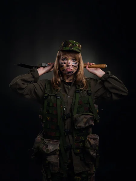 Military girl — Fotografie, imagine de stoc