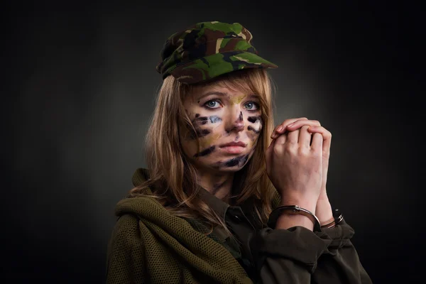 Ragazza Millitary — Foto Stock